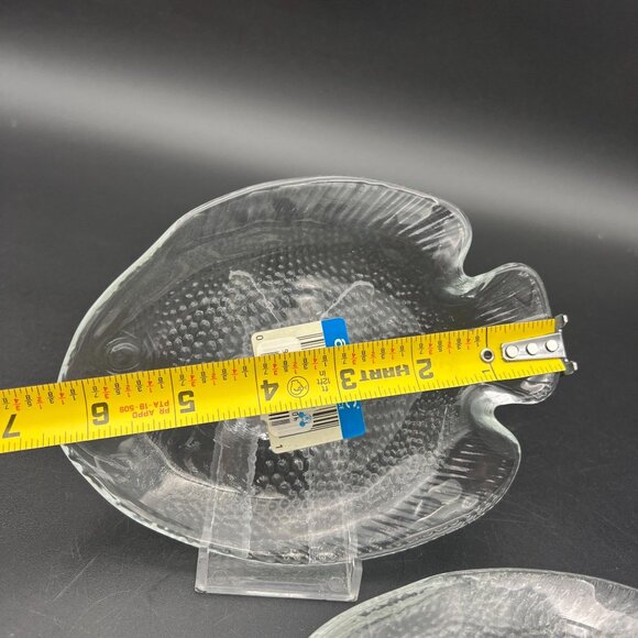 4 Vintage Arcoroc Fish Appetizer Plates Poisson Tempered Glass 6.5” France NOS - Picture 2 of 10